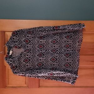 Choices Black and Red Sheer Top Size L